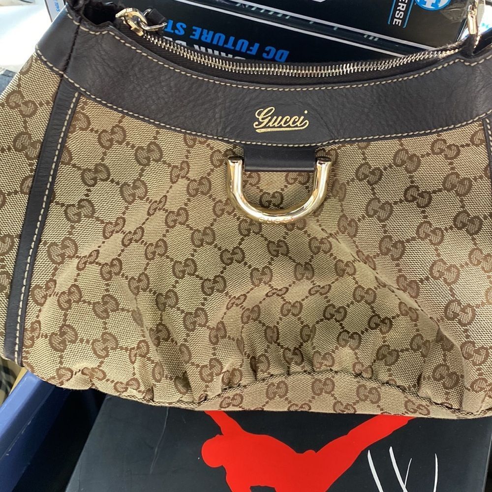 Gucci GG D Ring Canvas Hobo Shoulder Bag Small Vintage - Picture 7 of 7